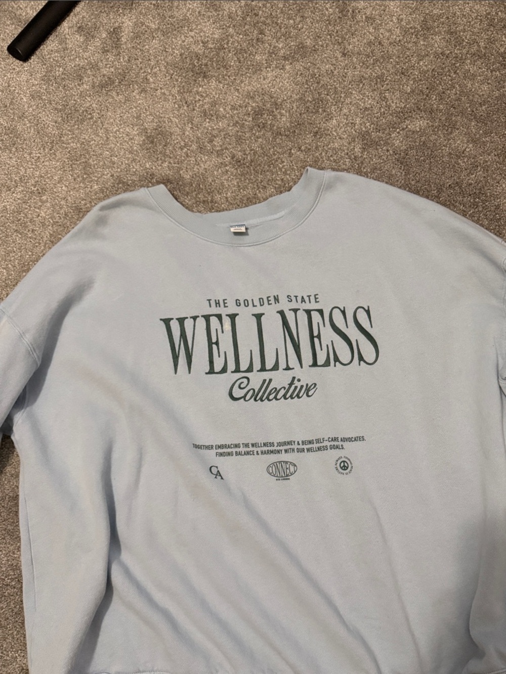 Old Navy Light Blue Wellness Collective Crewneck Sweatshirt